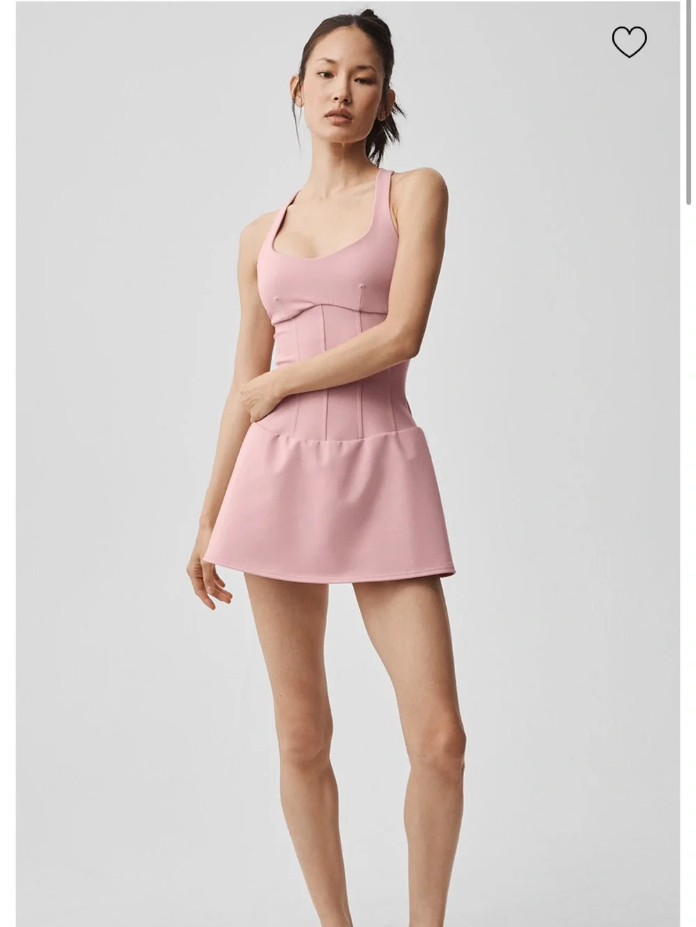 ALO Yoga Pale Pink Corset-Style Fit & Flare Dress